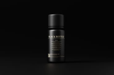Cosmetic Black Bottle Mockups