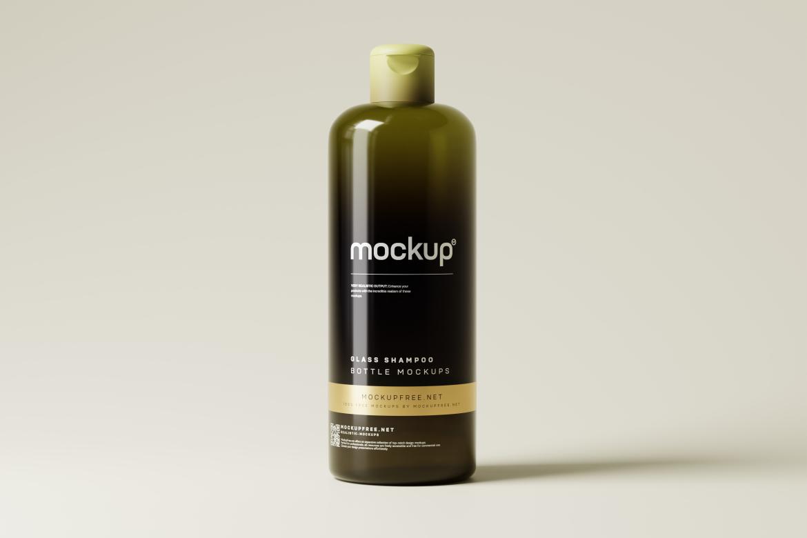 Glass Shampoo or Body Wash Bottle Mockups