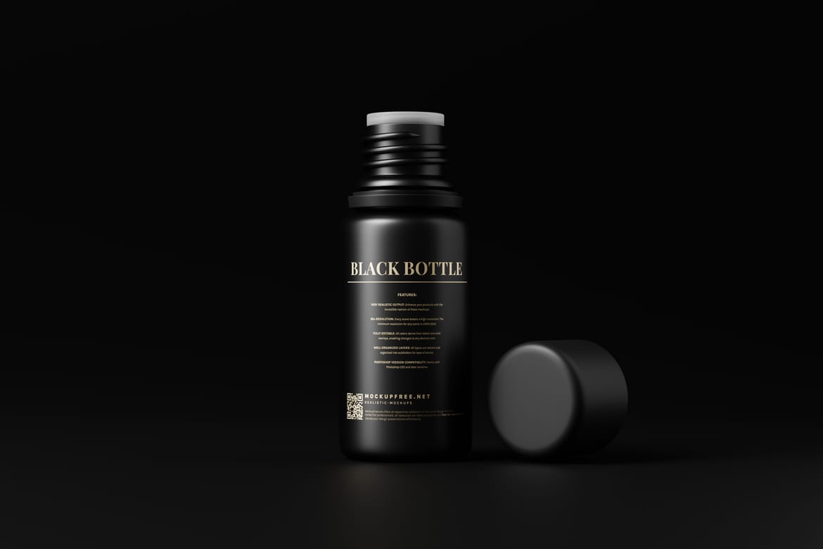 Cosmetic Black Bottle Mockups