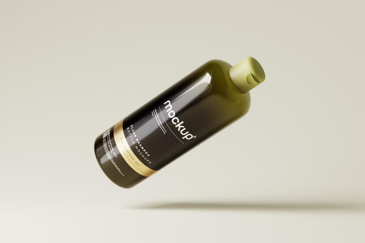 Glass Shampoo or Body Wash Bottle Mockups
