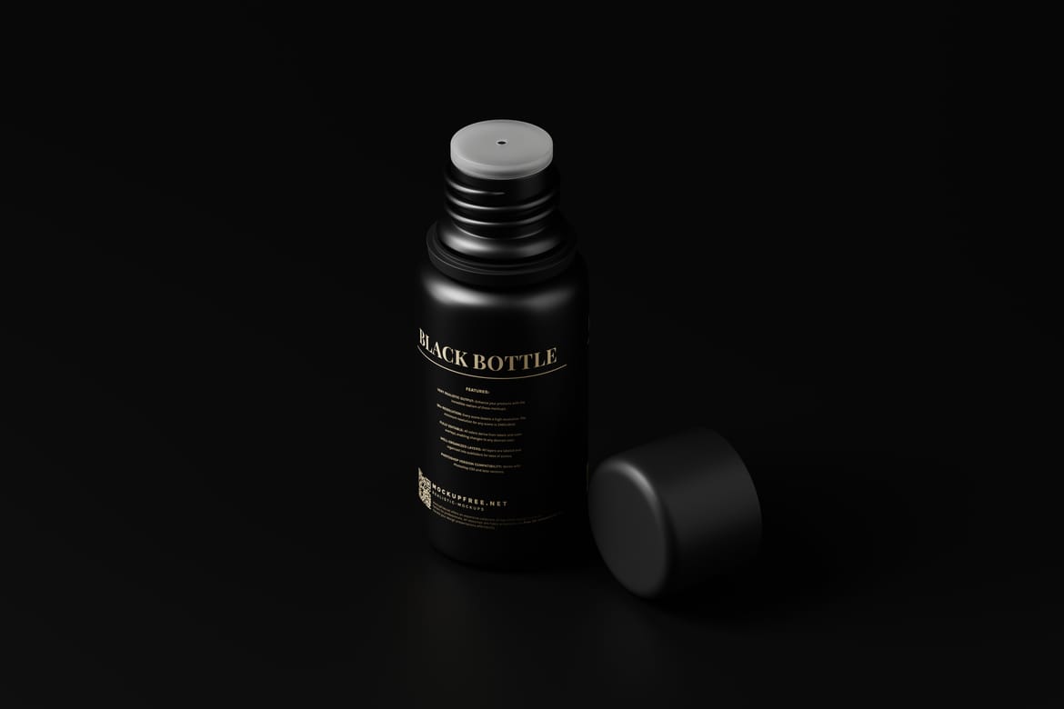 Cosmetic Black Bottle Mockups