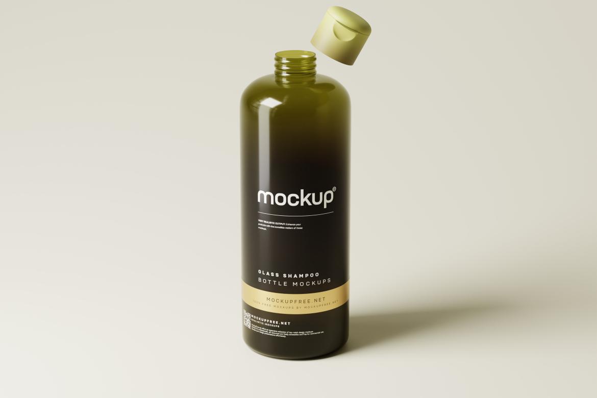 Glass Shampoo or Body Wash Bottle Mockups