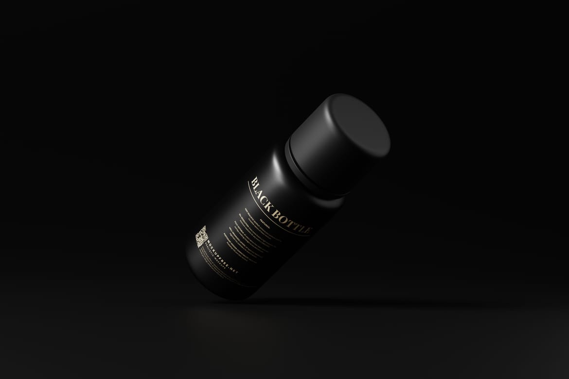 Cosmetic Black Bottle Mockups