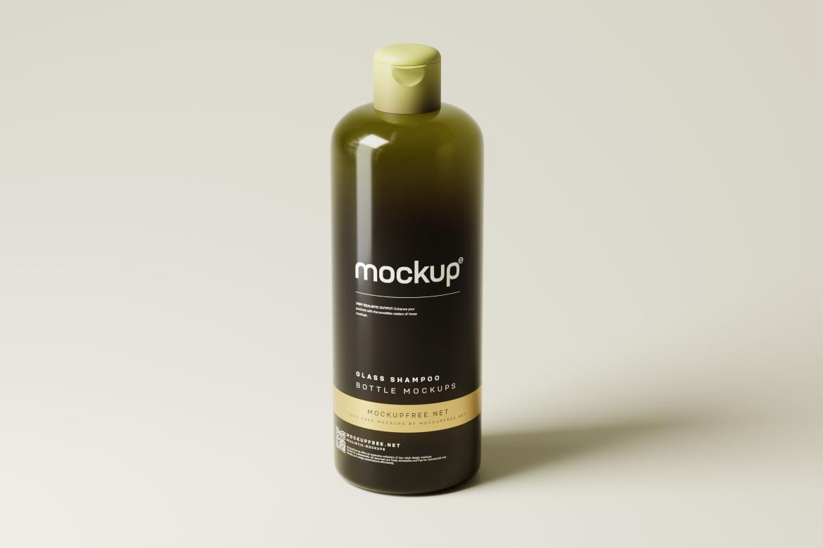 Glass Shampoo or Body Wash Bottle Mockups