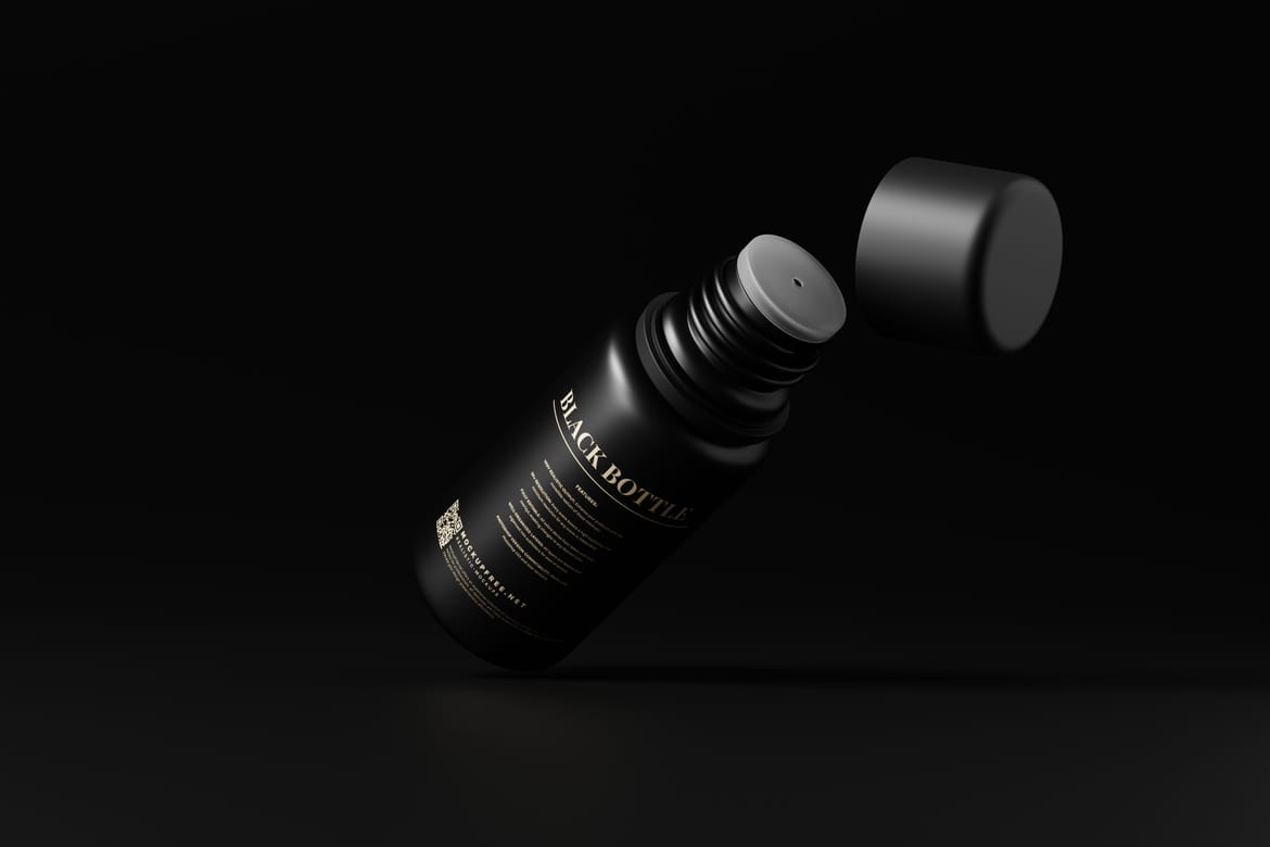 Cosmetic Black Bottle Mockups