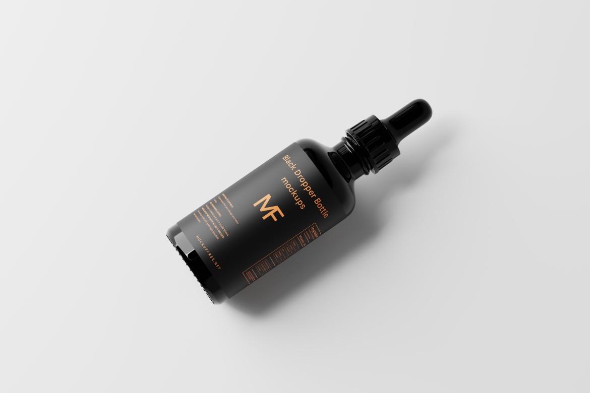 Black Dropper Bottle Mockups