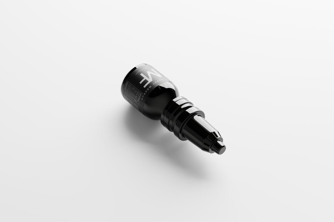 Shiny Black Nasal Spray Bottle Mockup Collection