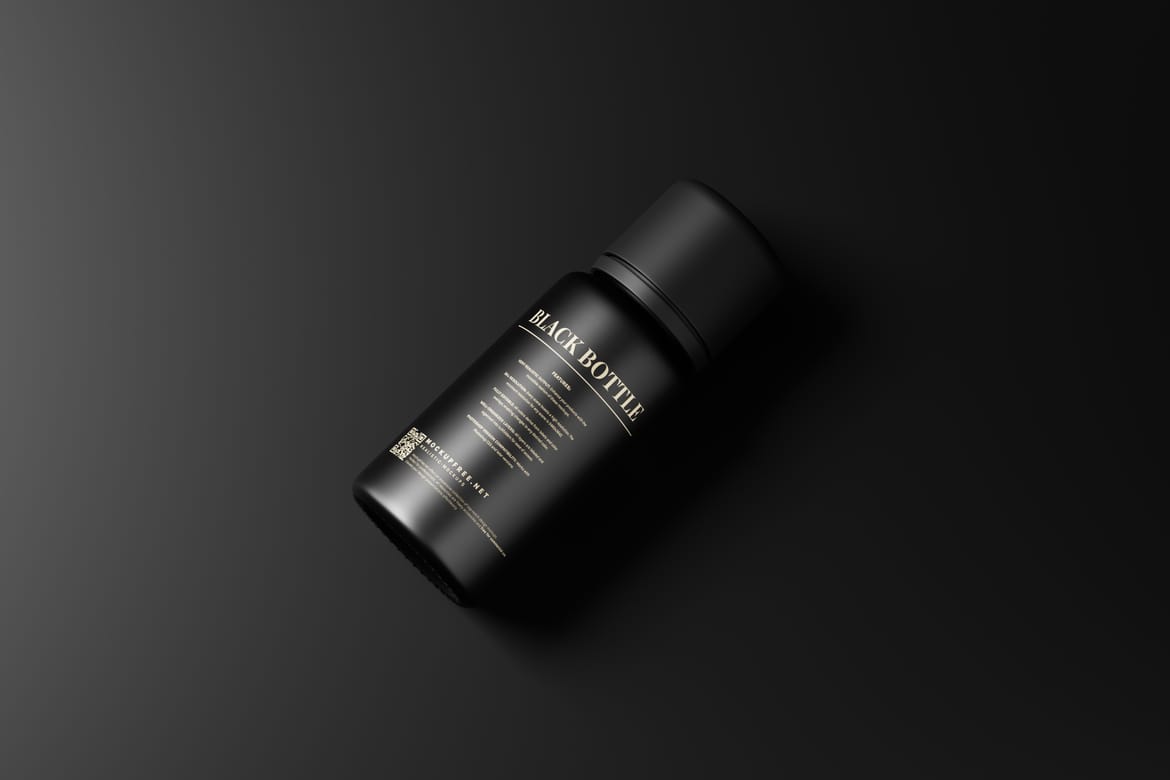 Cosmetic Black Bottle Mockups