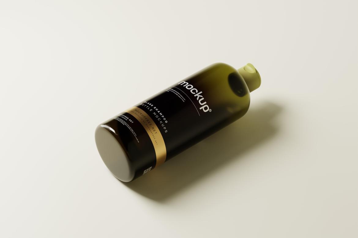 Glass Shampoo or Body Wash Bottle Mockups