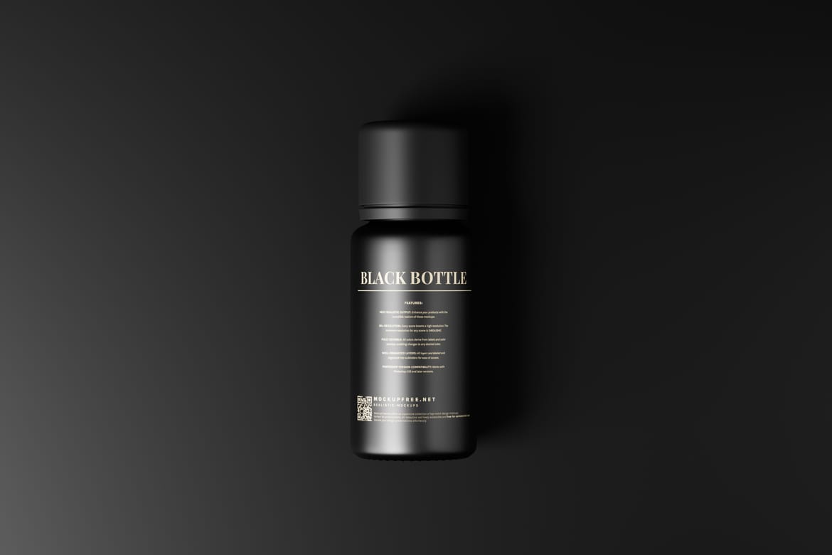 Cosmetic Black Bottle Mockups