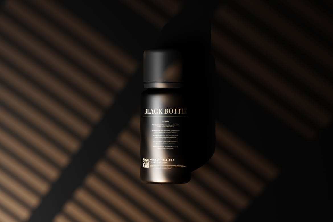 Cosmetic Black Bottle Mockups