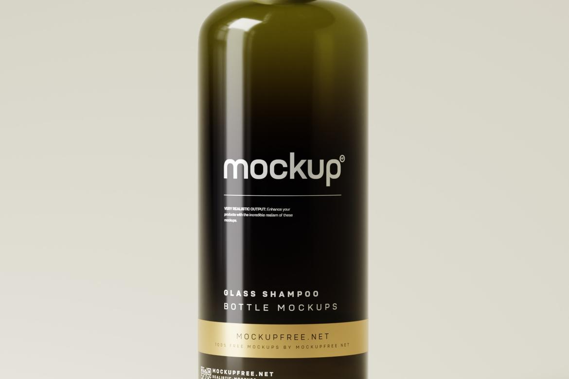 Glass Shampoo or Body Wash Bottle Mockups