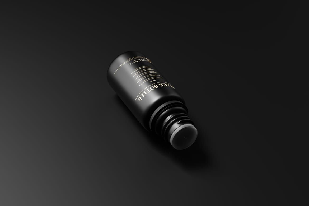 Cosmetic Black Bottle Mockups