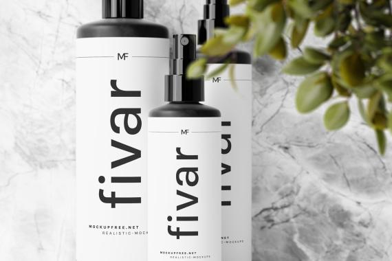 Fivar - Tri-Bottle Cosmetic Mockup Collection