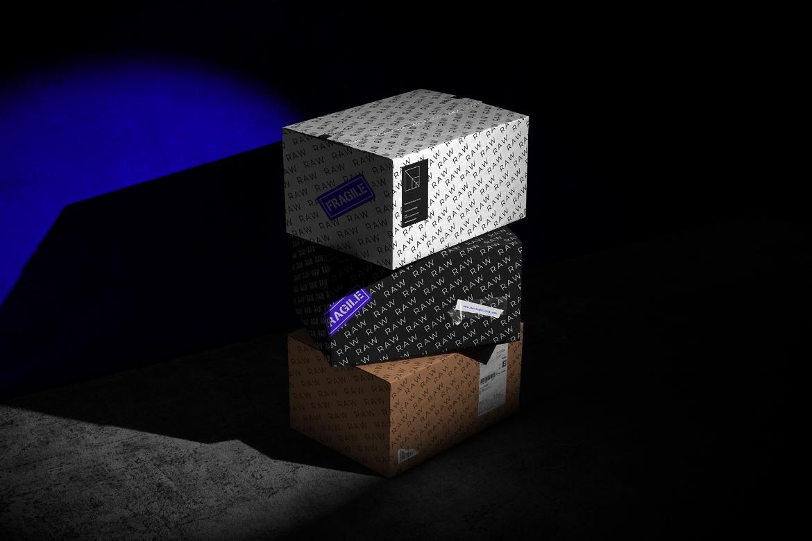 Packaging Boxes Mockup Scene