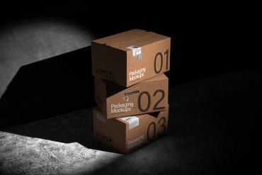Packaging Boxes Mockup Scene