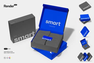 Paper Box Mockup Set