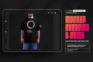 5  Mockups Oversize T-shirt for Procreate