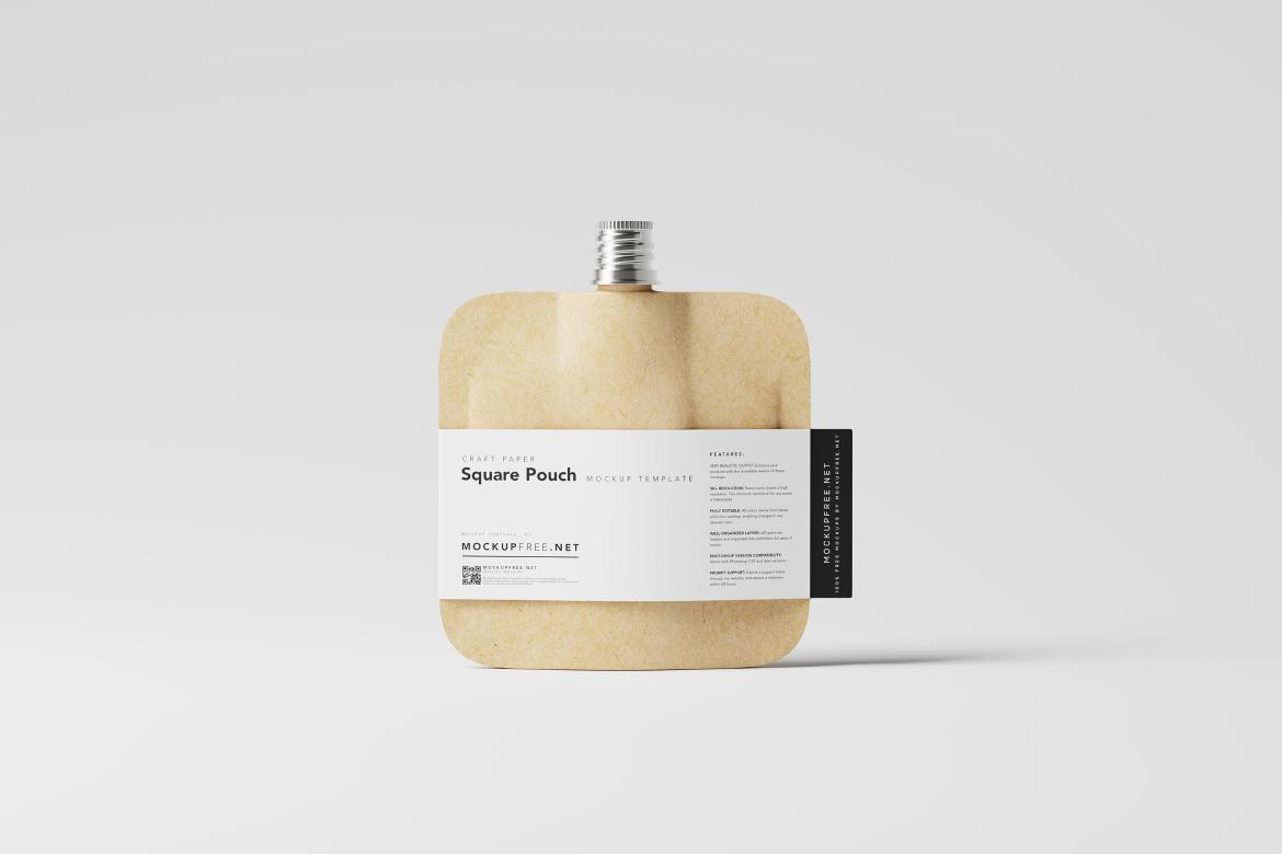 Square Craftpaper Pouch Mockups