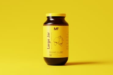 1L or 1.5L Large Jar Mockups