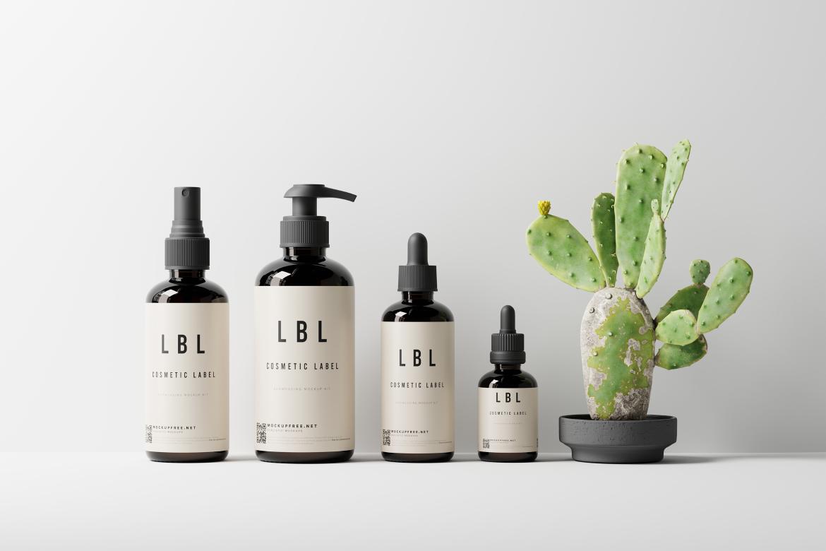 Cosmetic Label Showcasing Mockup Kit