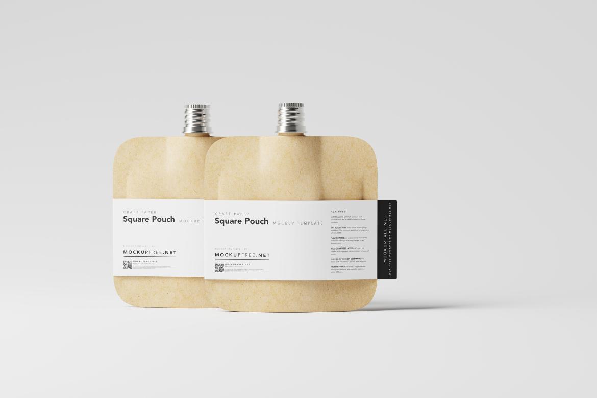 Square Craftpaper Pouch Mockups