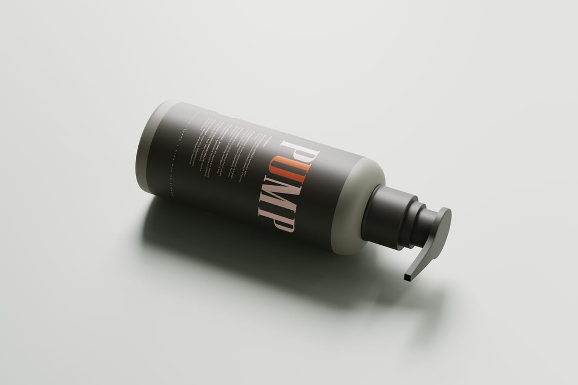 Greige Plastic Pump Bottle Mockup Set