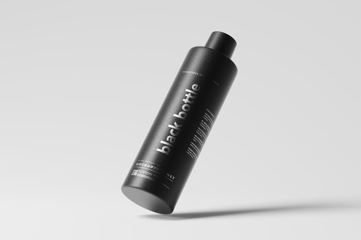 Black Matte Plastic Bottle Mockups