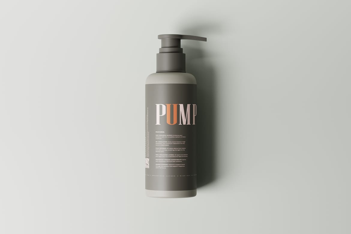 Greige Plastic Pump Bottle Mockup Set