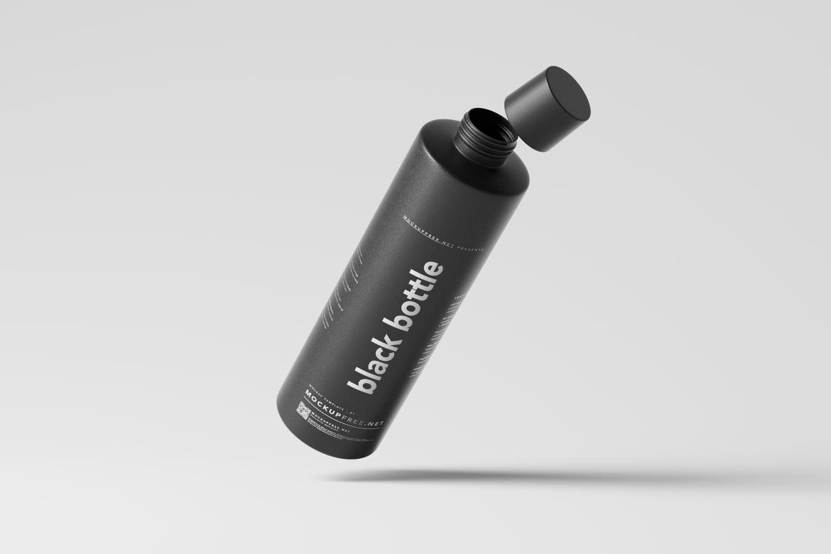 Black Matte Plastic Bottle Mockups