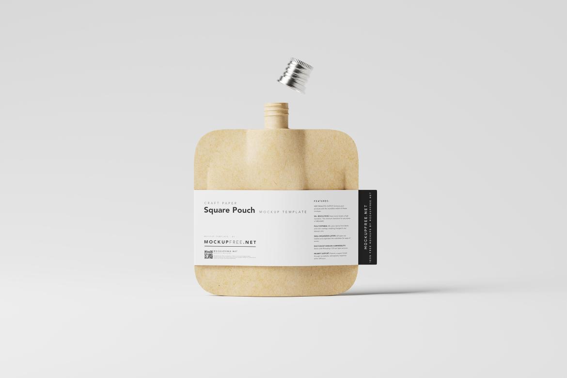 Square Craftpaper Pouch Mockups