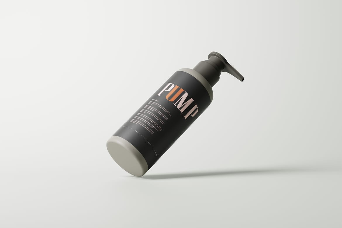 Greige Plastic Pump Bottle Mockup Set
