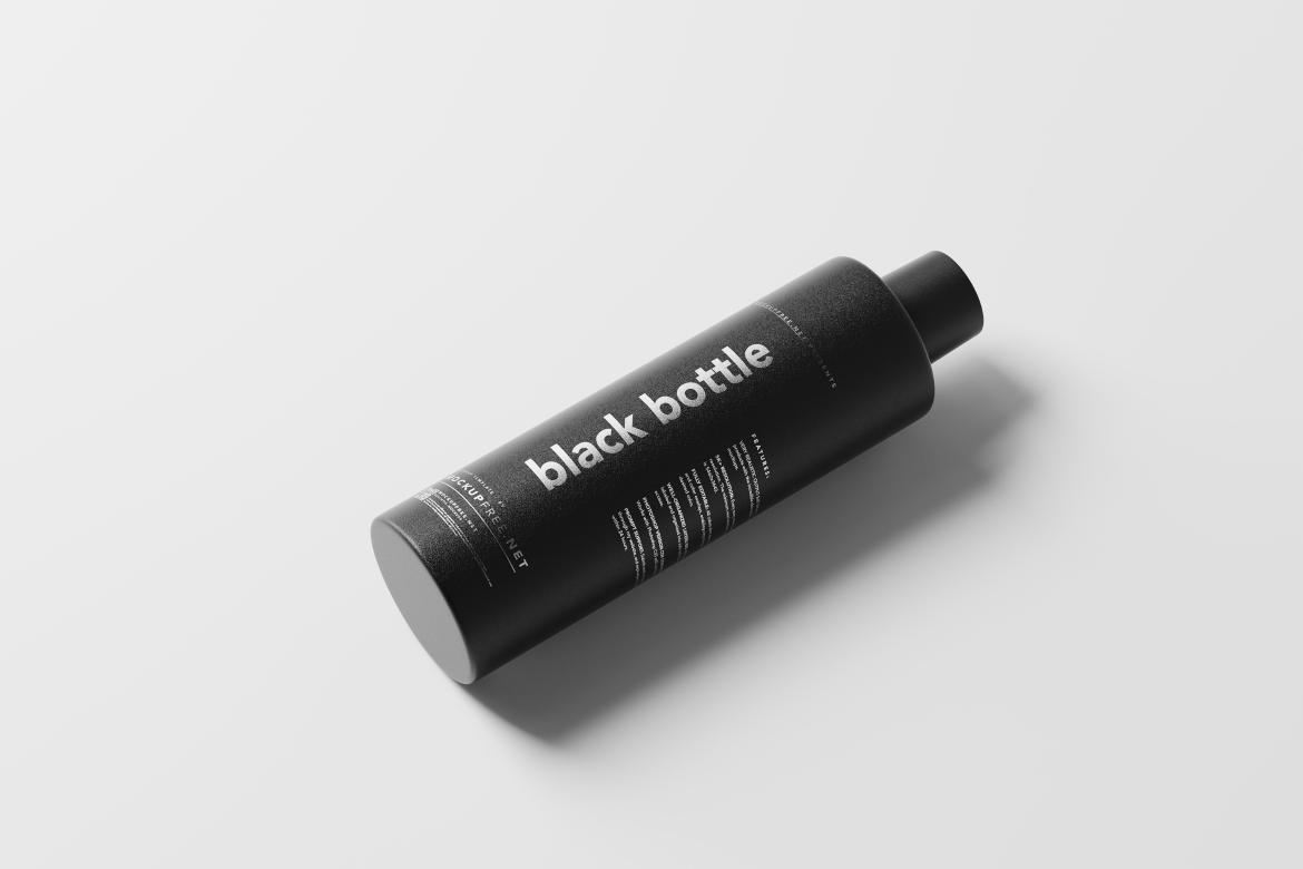 Black Matte Plastic Bottle Mockups