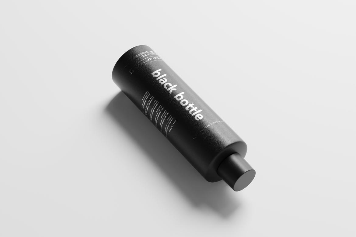 Black Matte Plastic Bottle Mockups