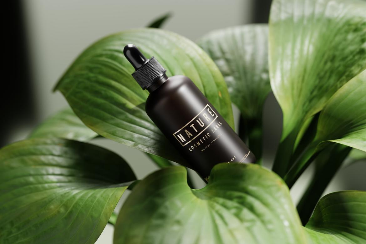 Dropper Bottle Mockups with Nature Theme