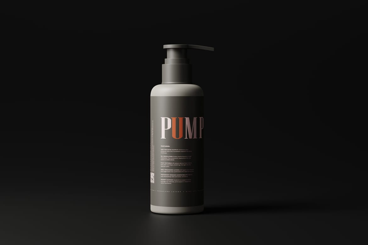 Greige Plastic Pump Bottle Mockup Set