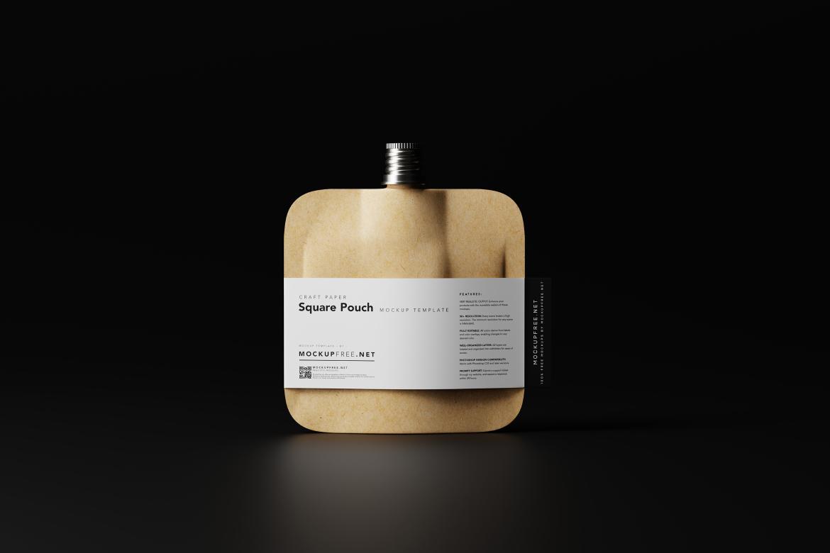 Square Craftpaper Pouch Mockups