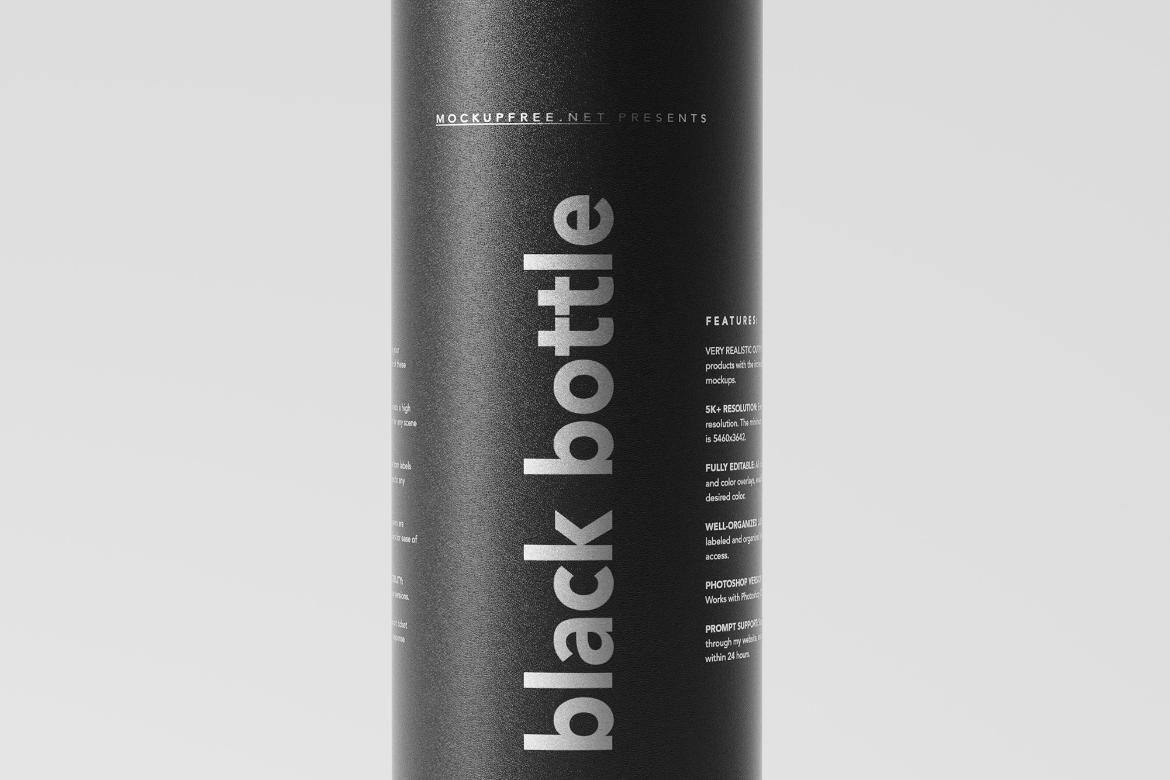 Black Matte Plastic Bottle Mockups