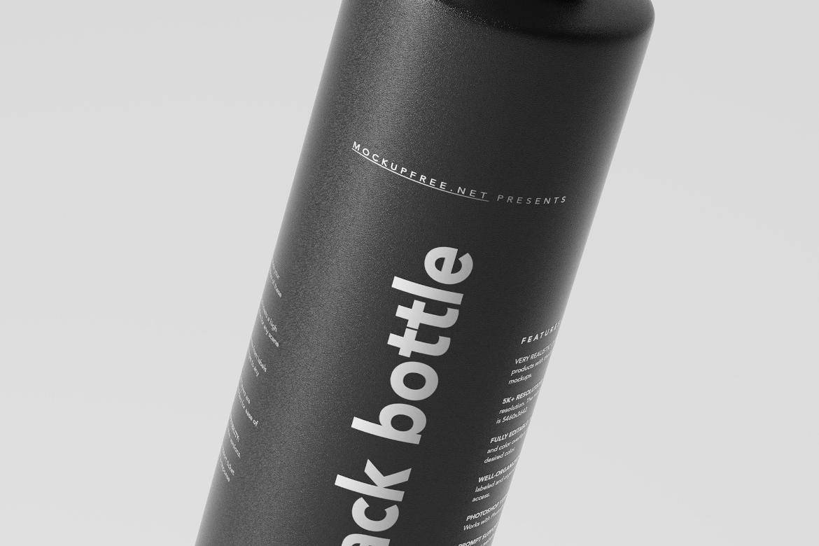 Black Matte Plastic Bottle Mockups