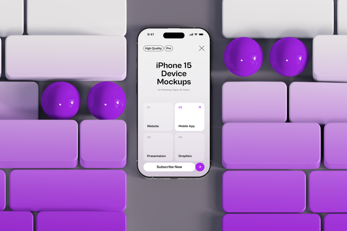 iPhone 15 Pro Gradient Mockup 07