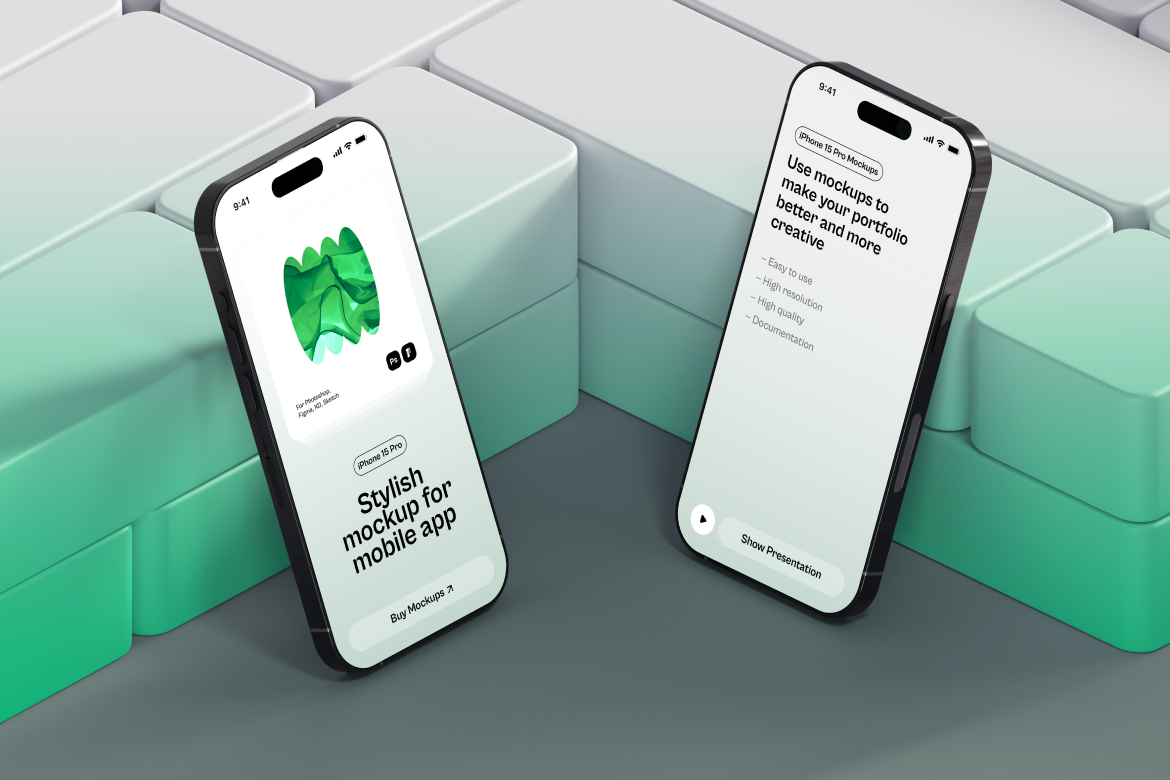 iPhone 15 Pro Gradient Mockup 15