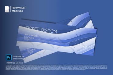 Ticket 7x20 Free Mockup