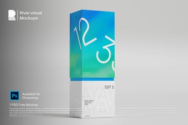 Tall Packaging 12x35 Free Mockup