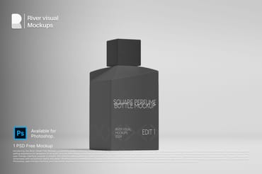 Square Parfume Bottle Free Mockup