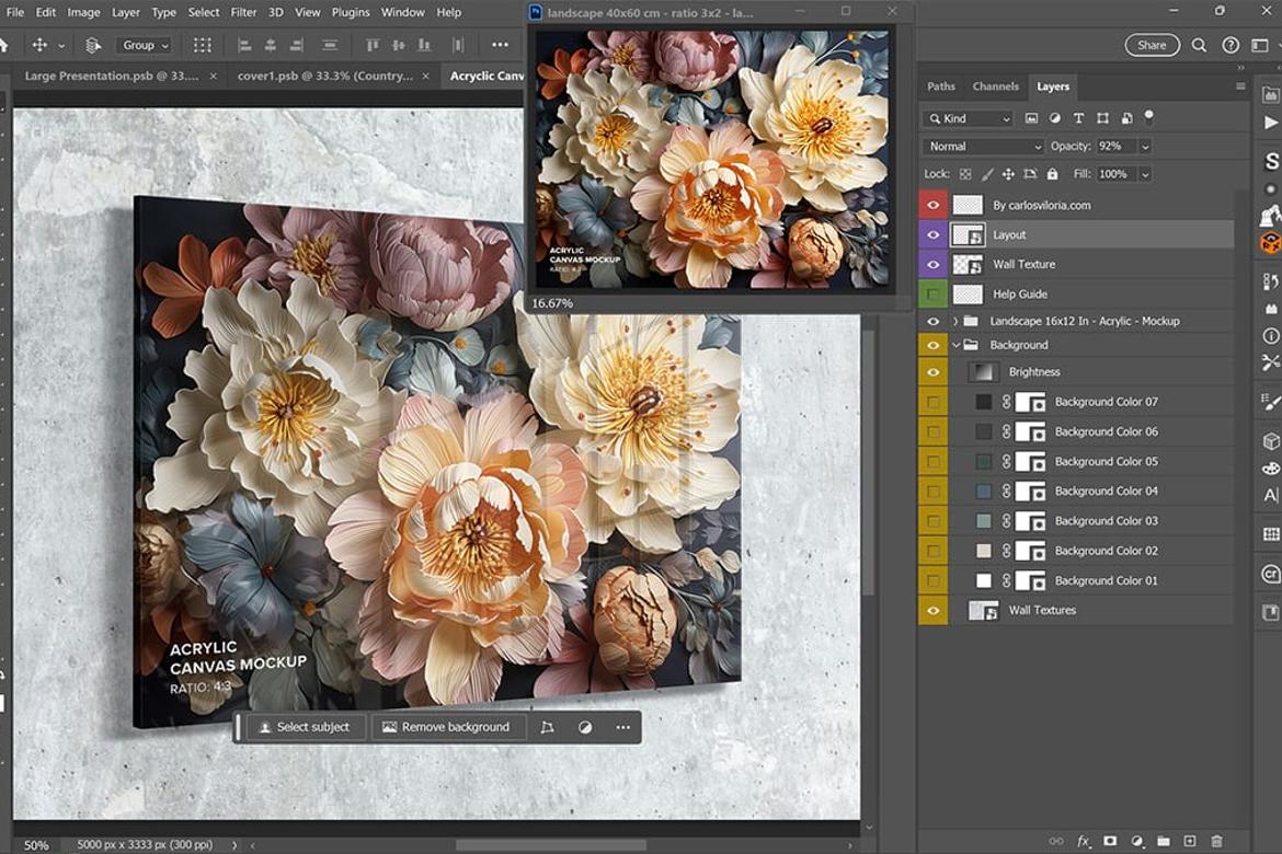 Acrylic Landscape Canvas Ratio 4x3 Mockup