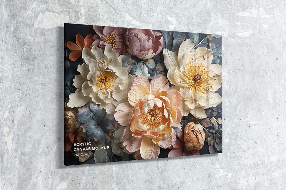 Acrylic Landscape Canvas Ratio 4x3 Mockup