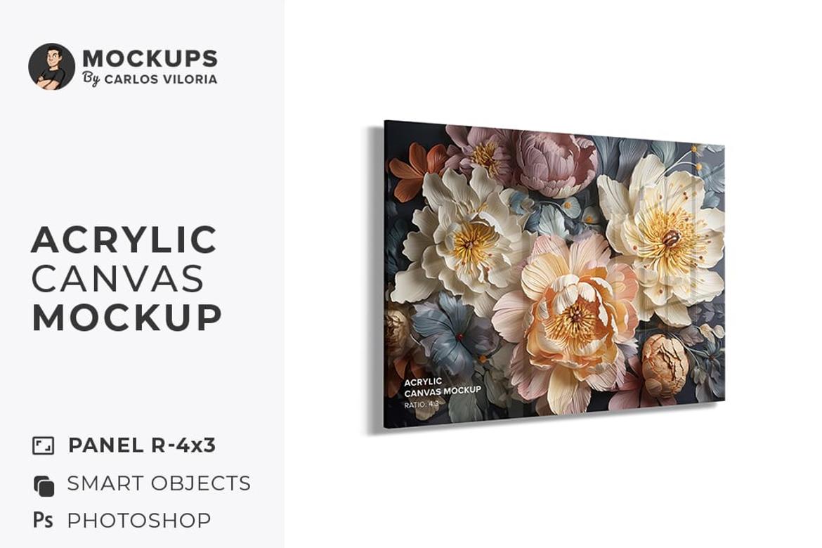 Acrylic Landscape Canvas Ratio 4x3 Mockup