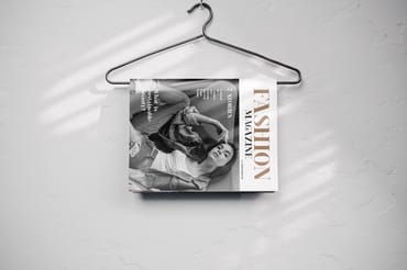 Glossy Magazine on a Clothes Hanger Mockup