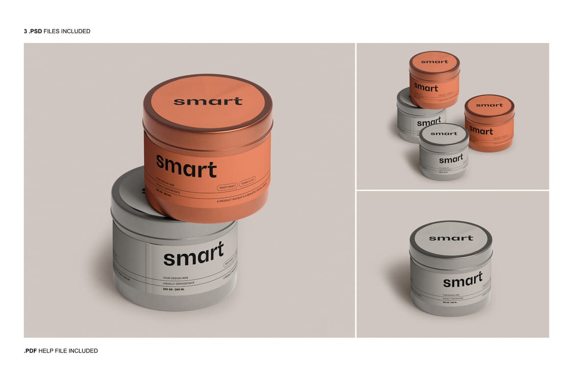 Metal Tin Jar Mockup Set