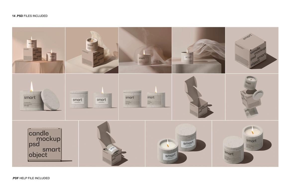 Candle / Paper Box Mockup Set